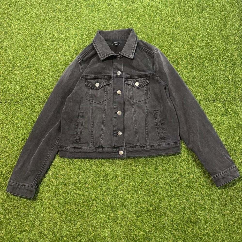 Express black denim jacket size